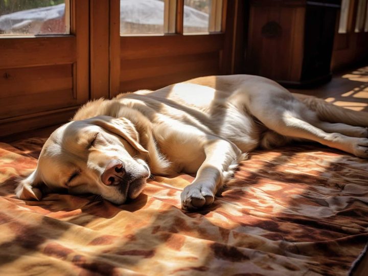 Hond die aan het relaxen is